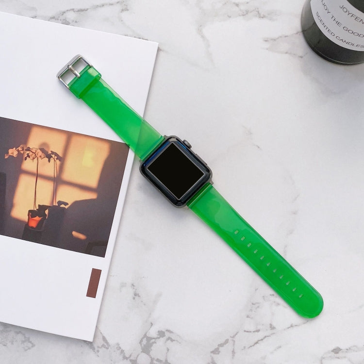 Bracelet de montre transparent en gelée pour la série Apple Watch, 7 41mm / 6&SE&5&4 40mm / 3&2&1 38mm, 7 45mm / 6&SE&5&4 44mm / 3&2&1 42mm