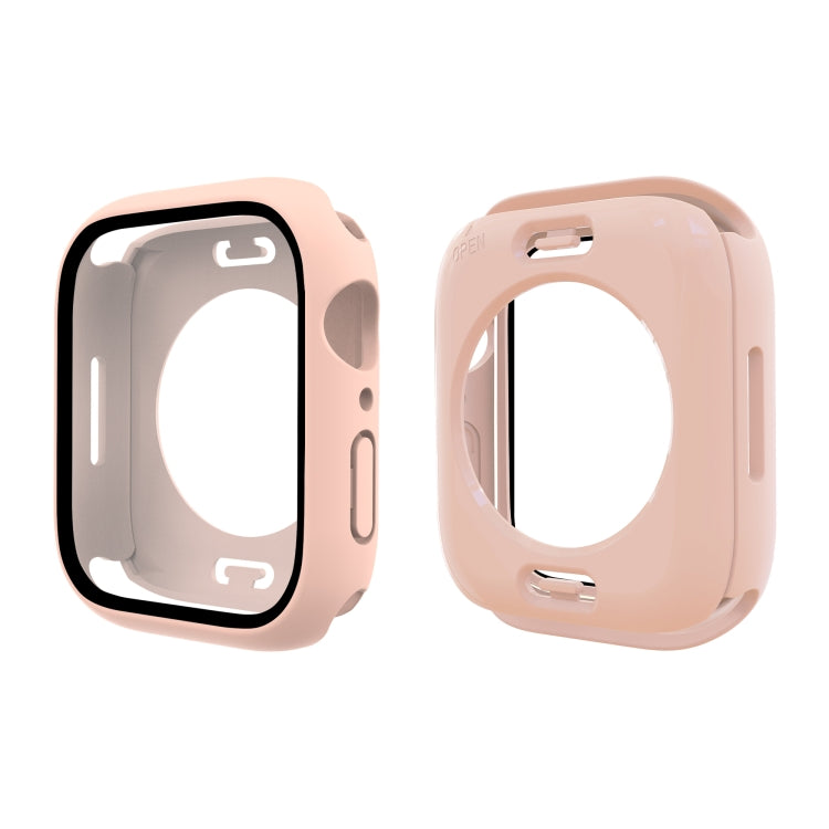 Boîtier de montre étanche en film de verre trempé PC + avec couvercle inférieur pour la série Apple Watch, 9 / 8 / 7 41mm, 9 / 8 / 7 45mm