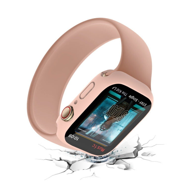 Boîtier de montre étanche en film de verre trempé PC + avec couvercle inférieur pour la série Apple Watch, 9 / 8 / 7 41mm, 9 / 8 / 7 45mm