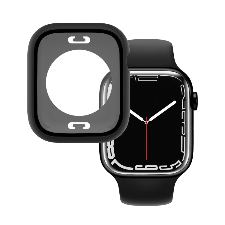 Boîtier de montre étanche en film de verre trempé PC + avec couvercle inférieur pour la série Apple Watch, 9 / 8 / 7 41mm, 9 / 8 / 7 45mm
