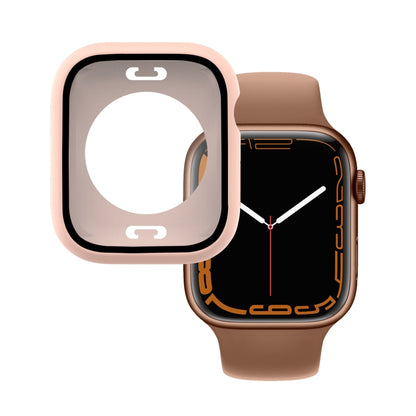 Boîtier de montre étanche en film de verre trempé PC + avec couvercle inférieur pour la série Apple Watch, 9 / 8 / 7 41mm, 9 / 8 / 7 45mm