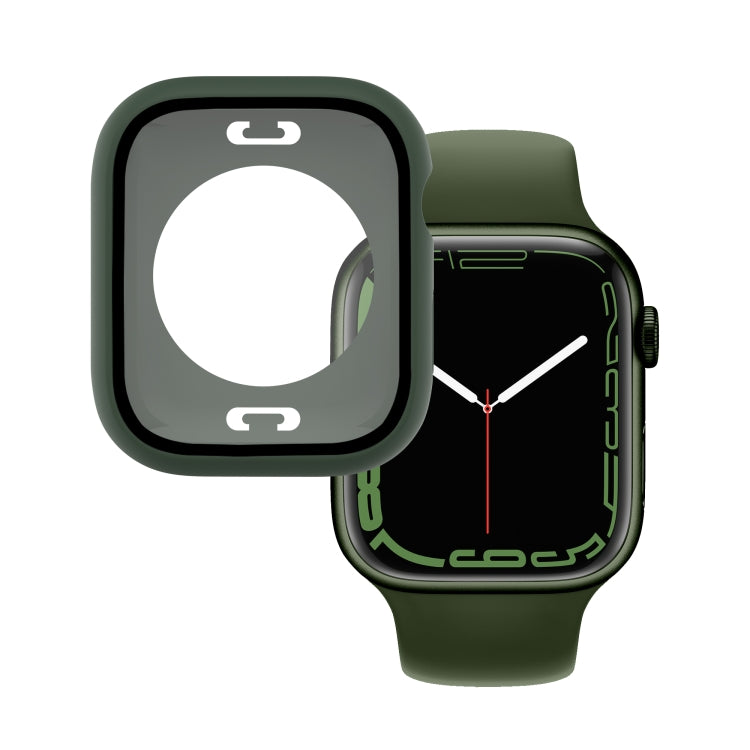 Boîtier de montre étanche en film de verre trempé PC + avec couvercle inférieur pour la série Apple Watch, 9 / 8 / 7 41mm, 9 / 8 / 7 45mm