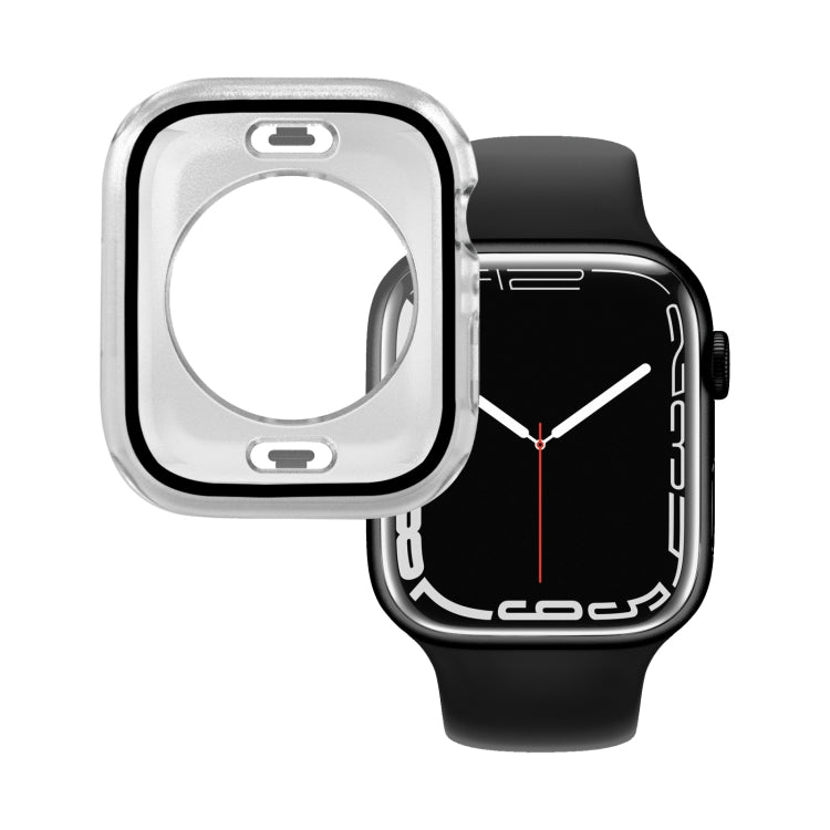 Boîtier de montre étanche en film de verre trempé PC + avec couvercle inférieur pour la série Apple Watch, 9 / 8 / 7 41mm, 9 / 8 / 7 45mm
