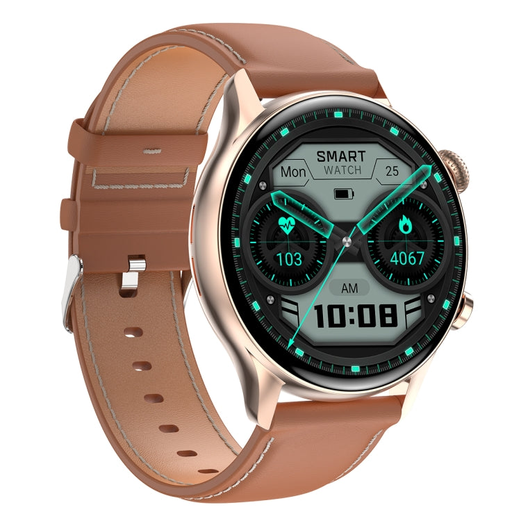 HK8Pro Montre intelligente avec bracelet en cuir à écran AMOLED de 1,36 pouces, prend en charge la fonction NFC / surveillance de l'oxygène sanguin, Leather Strap (Gold), Leather Strap (Silver), Leather Strap (Black)