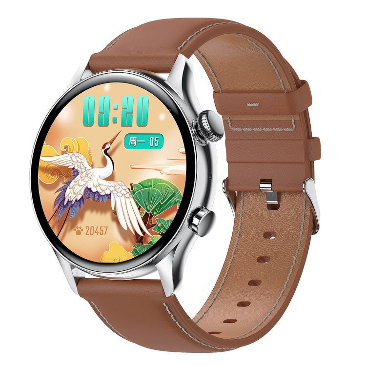 HK8Pro Montre intelligente avec bracelet en cuir à écran AMOLED de 1,36 pouces, prend en charge la fonction NFC / surveillance de l'oxygène sanguin, Leather Strap (Gold), Leather Strap (Silver), Leather Strap (Black)