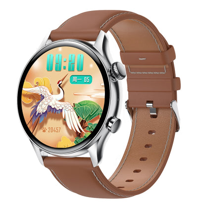 HK8Pro Montre intelligente avec bracelet en cuir à écran AMOLED de 1,36 pouces, prend en charge la fonction NFC / surveillance de l'oxygène sanguin, Leather Strap (Gold), Leather Strap (Silver), Leather Strap (Black)