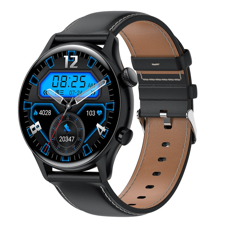 HK8Pro Montre intelligente avec bracelet en cuir à écran AMOLED de 1,36 pouces, prend en charge la fonction NFC / surveillance de l'oxygène sanguin, Leather Strap (Gold), Leather Strap (Silver), Leather Strap (Black)