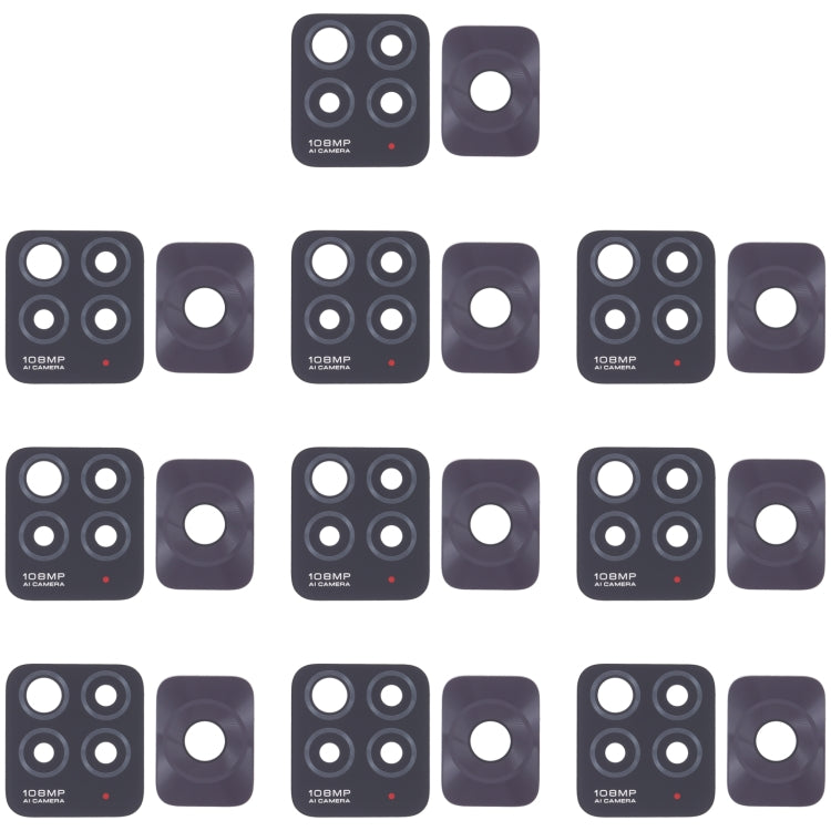 Lentille de caméra arrière 10 pièces, For Xiaomi Redmi K50/Redmi K50 Pro, For XiaomiRedmi Note 11 Pro 4G / Note 11 Pro+ 5G India / Note 11E Pro, For Xiaomi Poco X4 Pro 5G, For Xiaomi Poco M4 Pro 4G, For Xiaomi Poco M3 Pro 5G, For Xiaomi Redmi K40 Gamin...
