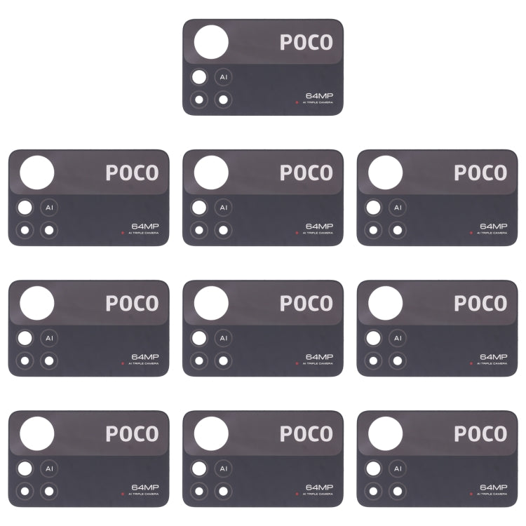 Lentille de caméra arrière 10 pièces, For Xiaomi Redmi K50/Redmi K50 Pro, For XiaomiRedmi Note 11 Pro 4G / Note 11 Pro+ 5G India / Note 11E Pro, For Xiaomi Poco X4 Pro 5G, For Xiaomi Poco M4 Pro 4G, For Xiaomi Poco M3 Pro 5G, For Xiaomi Redmi K40 Gamin...