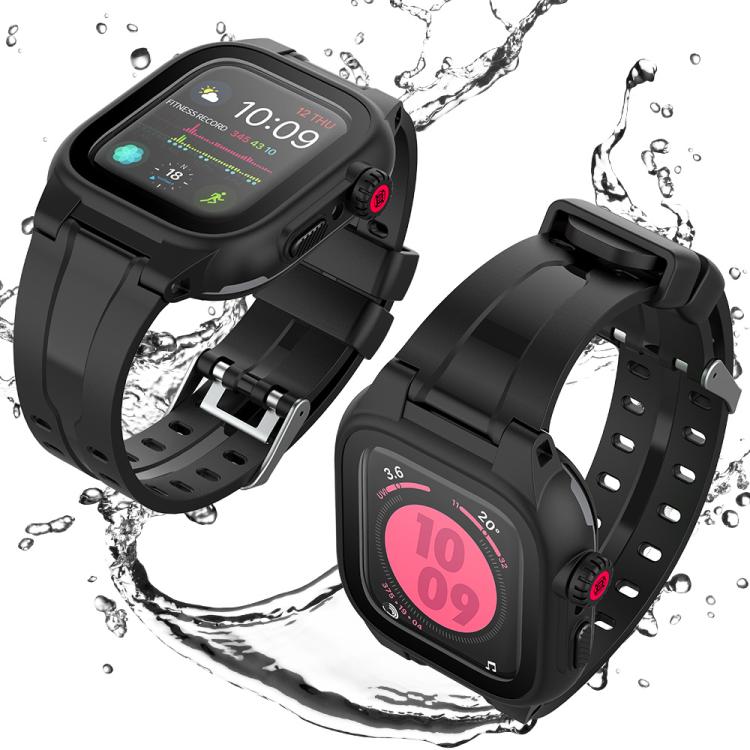 RedPepper TPU + PC + boîtier de montre étanche en silicone, For Apple Watch Series 9 / 8 / 7 45mm