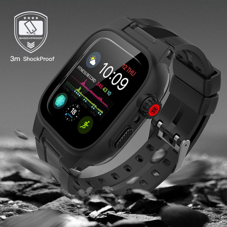 RedPepper TPU + PC + boîtier de montre étanche en silicone, For Apple Watch Series 9 / 8 / 7 45mm
