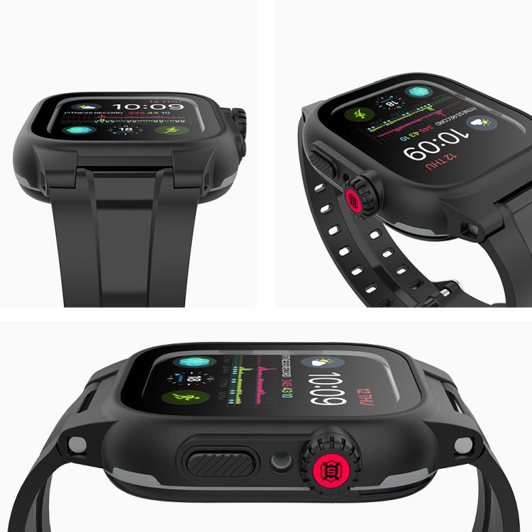 RedPepper TPU + PC + boîtier de montre étanche en silicone, For Apple Watch Series 9 / 8 / 7 45mm