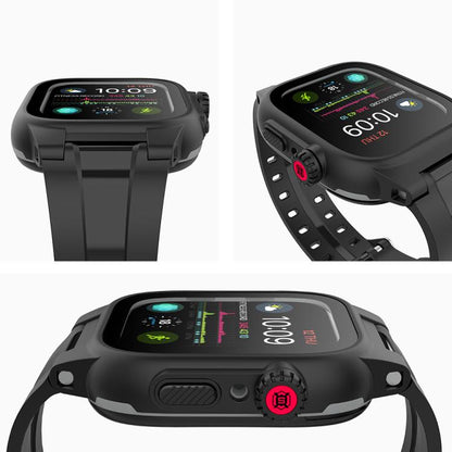 RedPepper TPU + PC + boîtier de montre étanche en silicone, For Apple Watch Series 9 / 8 / 7 45mm