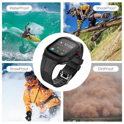 RedPepper TPU + PC + boîtier de montre étanche en silicone, For Apple Watch Series 9 / 8 / 7 45mm