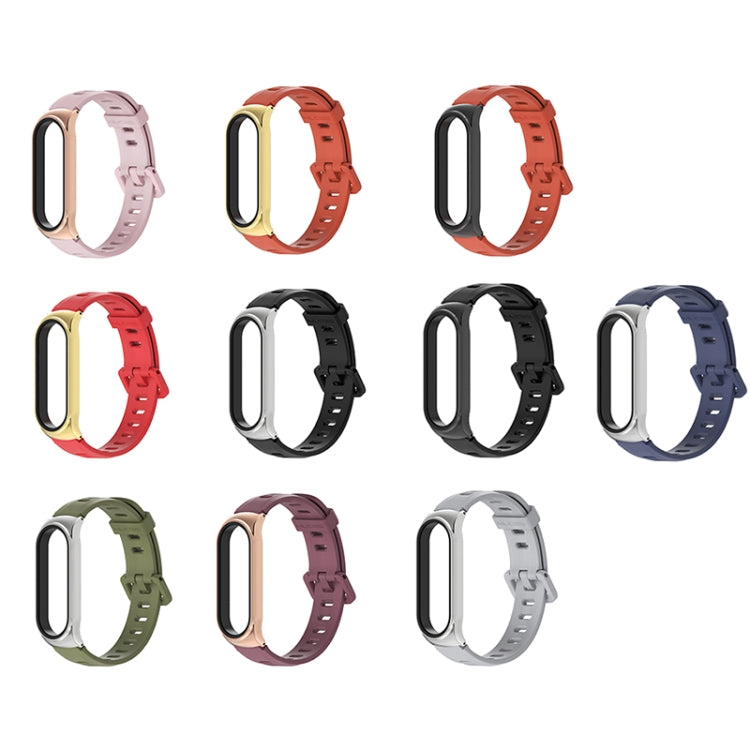 Pour Xiaomi Mi Band 6/5/4/3 Bracelet de montre en silicone à trou plat Mijobs, CS Case, Plus Case, GT Case