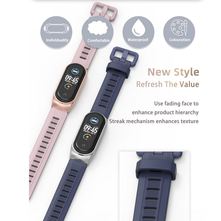 Pour Xiaomi Mi Band 6/5/4/3 Bracelet de montre en silicone à trou plat Mijobs, CS Case, Plus Case, GT Case