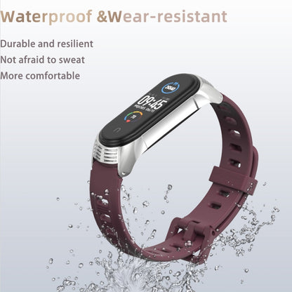 Pour Xiaomi Mi Band 6/5/4/3 Bracelet de montre en silicone à trou plat Mijobs, CS Case, Plus Case, GT Case