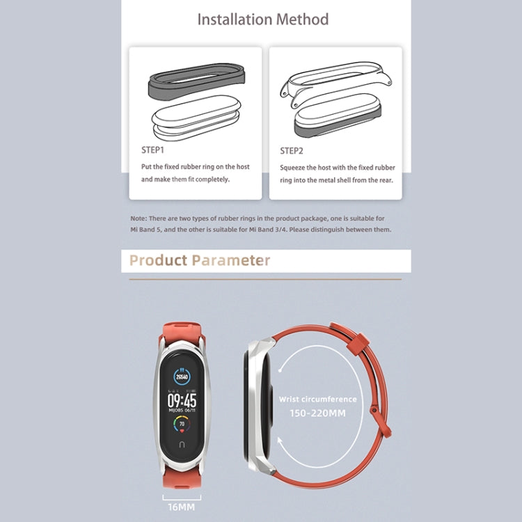 Pour Xiaomi Mi Band 6/5/4/3 Bracelet de montre en silicone à trou plat Mijobs, CS Case, Plus Case, GT Case