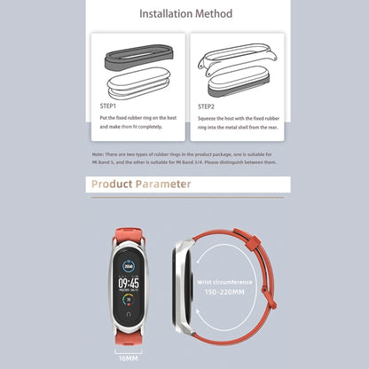 Pour Xiaomi Mi Band 6/5/4/3 Bracelet de montre en silicone à trou plat Mijobs, CS Case, Plus Case, GT Case