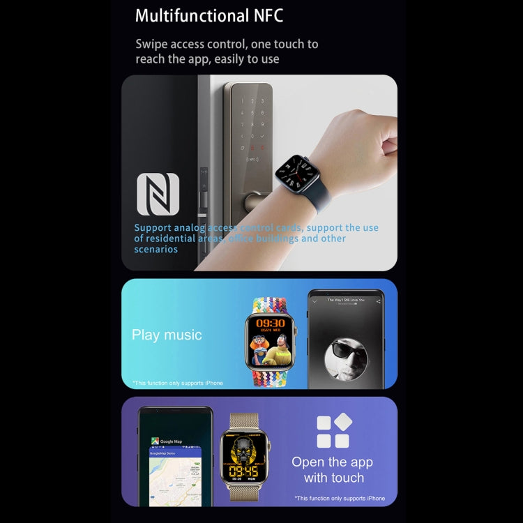 Montre intelligente à écran TFT i7 pro + VIP 1,75 pouces, prise en charge de la numérotation Bluetooth / surveillance du sommeil