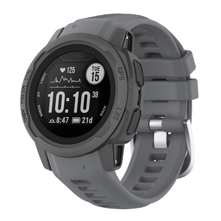 Bracelet de montre à boucle en acier inoxydable en silicone, For Garmin Instinct 2S