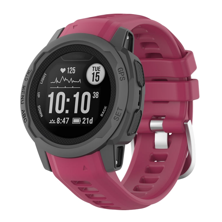 Bracelet de montre à boucle en acier inoxydable en silicone, For Garmin Instinct 2S