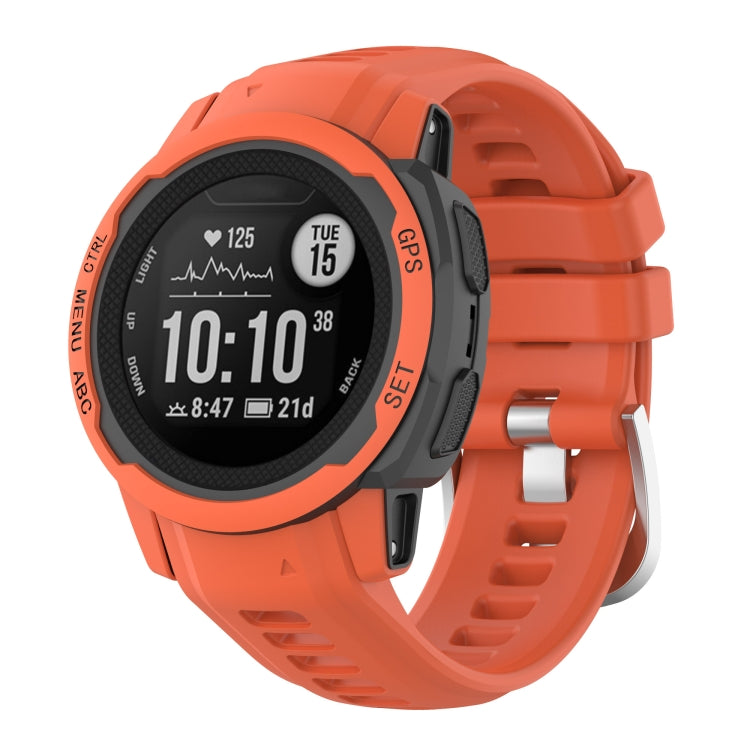 Bracelet de montre à boucle en acier inoxydable en silicone, For Garmin Instinct 2S