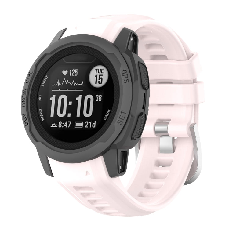 Bracelet de montre à boucle en acier inoxydable en silicone, For Garmin Instinct 2S
