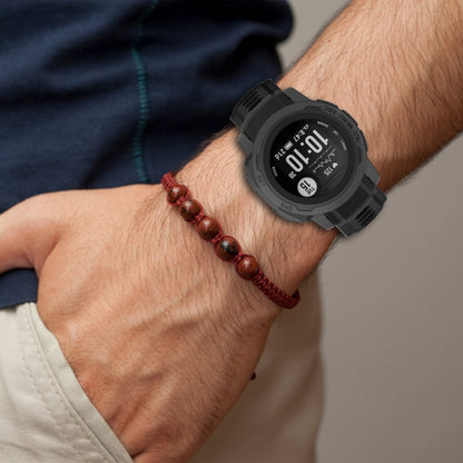 Bracelet de montre à boucle en acier inoxydable en silicone, For Garmin Instinct 2S