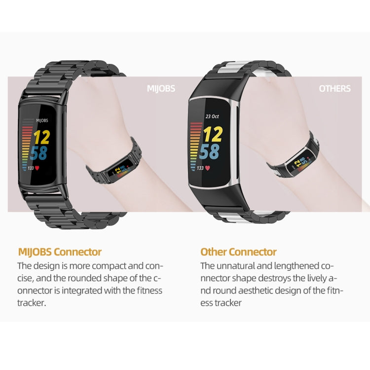 Bracelet de montre en métal en acier inoxydable Mijobs, For Fitbit Charge5
