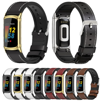 Mijobs TPU + Bracelet de montre en cuir, For Fitbit Charge5
