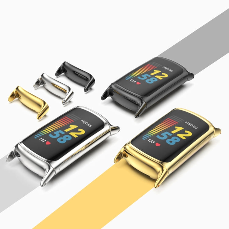 Mijobs TPU + Bracelet de montre en cuir, For Fitbit Charge5