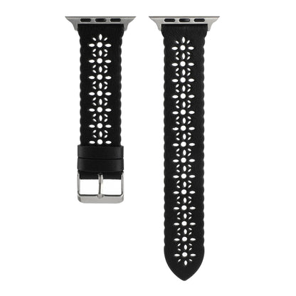 Bracelet de montre creux en cuir véritable pour la série Apple Watch, 7 41mm / 6&SE&5&4 40mm / 3&2&1 38mm, 7 45mm / 6&SE&5&4 44mm / 3&2&1 42mm