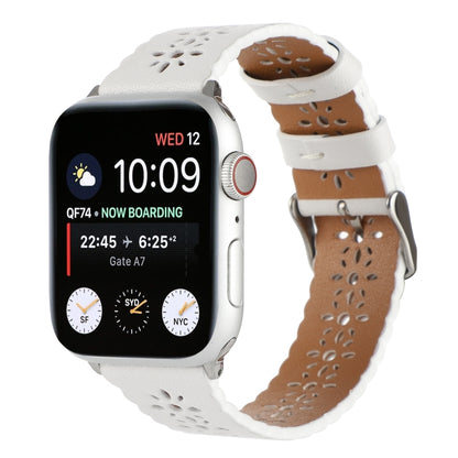 Bracelet de montre creux en cuir véritable pour la série Apple Watch, 7 41mm / 6&SE&5&4 40mm / 3&2&1 38mm, 7 45mm / 6&SE&5&4 44mm / 3&2&1 42mm