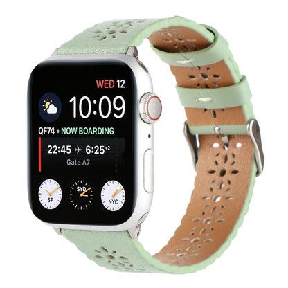 Bracelet de montre creux en cuir véritable pour la série Apple Watch, 7 41mm / 6&SE&5&4 40mm / 3&2&1 38mm, 7 45mm / 6&SE&5&4 44mm / 3&2&1 42mm