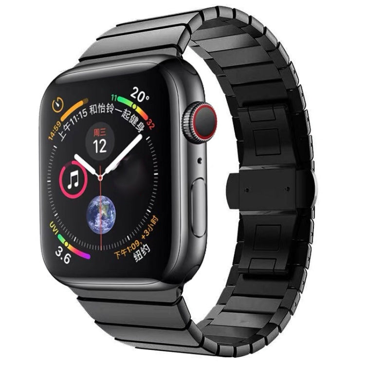 Bracelet de montre à boucle papillon en acier à une perle pour la série Apple Watch, For Apple Watch Series 8&7 41mm, For Apple Watch Ultra 49mm / Series 8&7 45mm, 7 41mm / 6&SE&5&4 40mm / 3&2&1 38mm, 7 45mm / 6&SE&5&4 44mm / 3&2&1 42mm