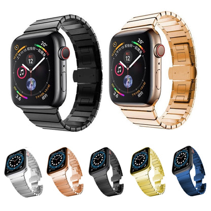 Bracelet de montre à boucle papillon en acier à une perle pour la série Apple Watch, For Apple Watch Series 8&7 41mm, For Apple Watch Ultra 49mm / Series 8&7 45mm, 7 41mm / 6&SE&5&4 40mm / 3&2&1 38mm, 7 45mm / 6&SE&5&4 44mm / 3&2&1 42mm
