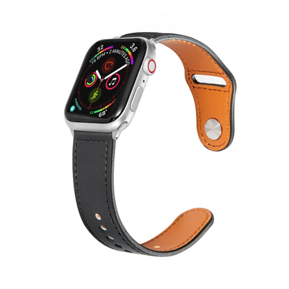 Bracelet de montre en cuir à boucle argentée pour Apple Watch Series, 7 41mm / 6&SE&5&4 40mm / 3&2&1 38mm, 7 45mm / 6&SE&5&4 44mm / 3&2&1 42mm