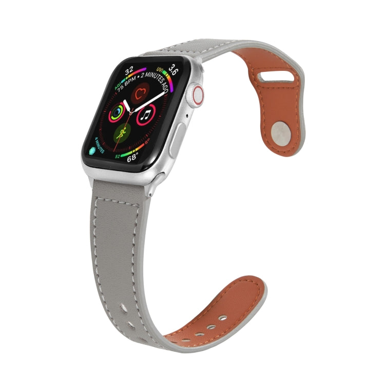 Bracelet de montre en cuir à boucle argentée pour Apple Watch Series, 7 41mm / 6&SE&5&4 40mm / 3&2&1 38mm, 7 45mm / 6&SE&5&4 44mm / 3&2&1 42mm