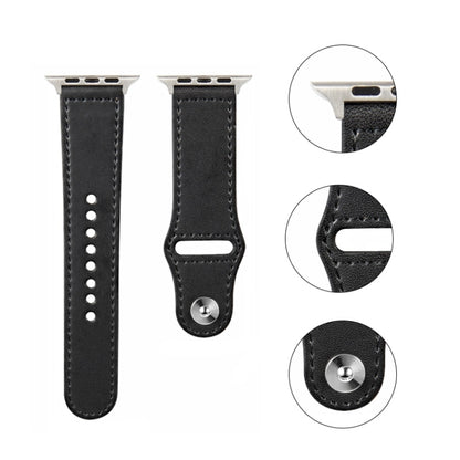 Bracelet de montre en cuir à boucle argentée pour Apple Watch Series, 7 41mm / 6&SE&5&4 40mm / 3&2&1 38mm, 7 45mm / 6&SE&5&4 44mm / 3&2&1 42mm