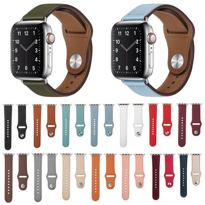 Bracelet de montre en cuir à boucle argentée pour Apple Watch Series, 7 41mm / 6&SE&5&4 40mm / 3&2&1 38mm, 7 45mm / 6&SE&5&4 44mm / 3&2&1 42mm