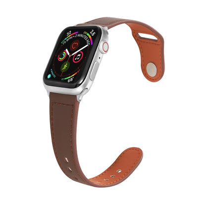 Bracelet de montre en cuir à boucle argentée pour Apple Watch Series, 7 41mm / 6&SE&5&4 40mm / 3&2&1 38mm, 7 45mm / 6&SE&5&4 44mm / 3&2&1 42mm