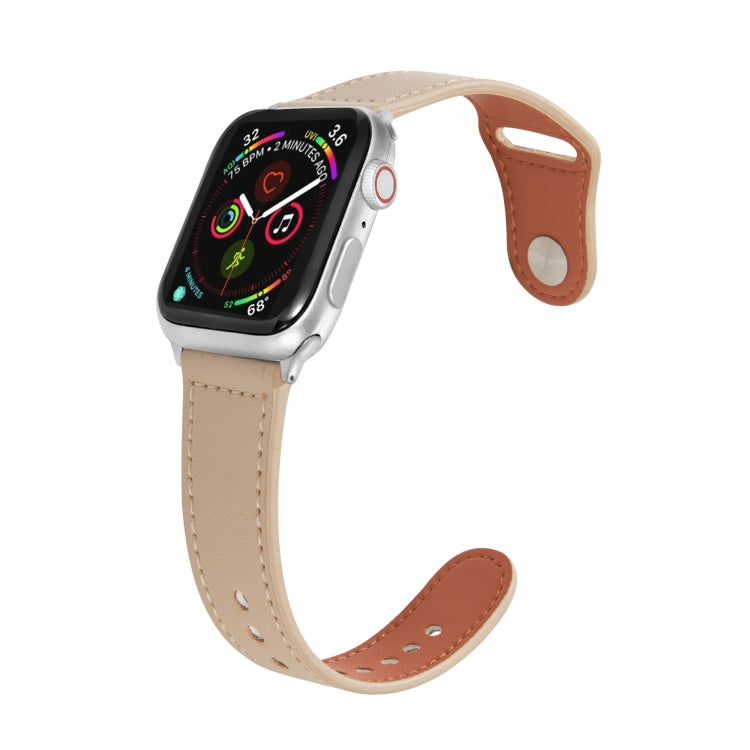 Bracelet de montre en cuir à boucle argentée pour Apple Watch Series, 7 41mm / 6&SE&5&4 40mm / 3&2&1 38mm, 7 45mm / 6&SE&5&4 44mm / 3&2&1 42mm