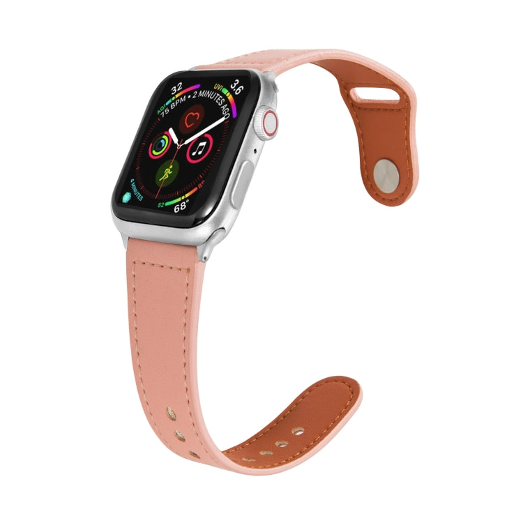 Bracelet de montre en cuir à boucle argentée pour Apple Watch Series, 7 41mm / 6&SE&5&4 40mm / 3&2&1 38mm, 7 45mm / 6&SE&5&4 44mm / 3&2&1 42mm