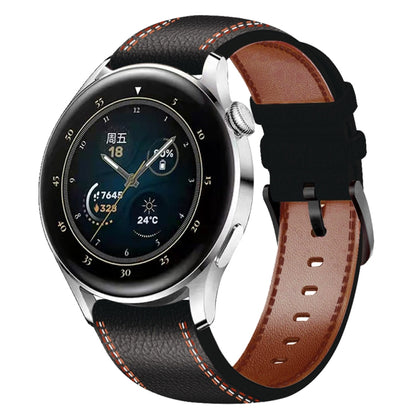 Fil à coudre Bracelet de montre en cuir véritable, For Samsung Galaxy Watch 3 45mm, For Huawei Watch GT 3 46mm