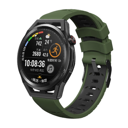 Bracelet de montre en silicone trapézoïdal à trois rangées de trous, For Huawei Watch GT Runner
