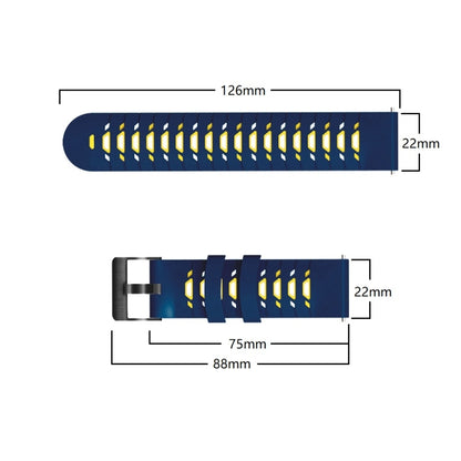Bracelet de montre en silicone trapézoïdal à trois rangées de trous, For Huawei Watch GT Runner