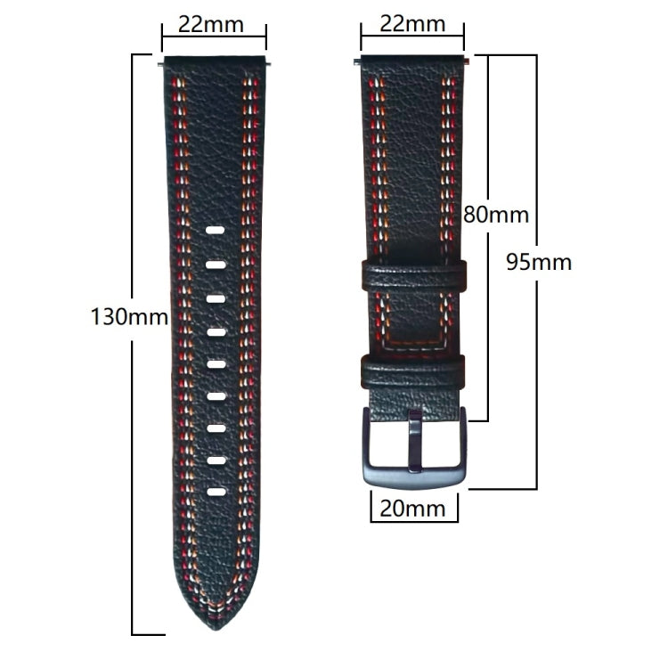 Bracelet de montre en cuir véritable à coutures tricolores, For Huawei Watch GT 3