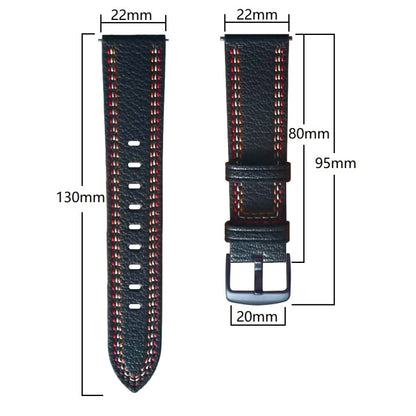 Bracelet de montre en cuir véritable à coutures tricolores, For Huawei Watch GT 3