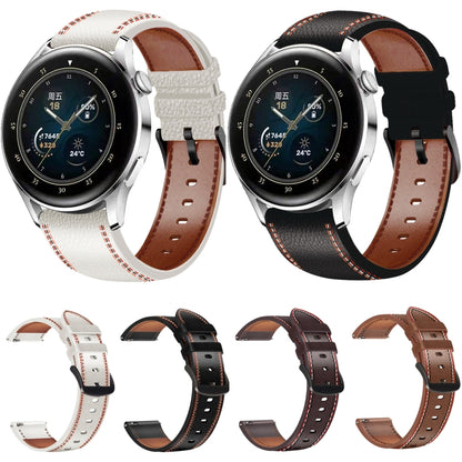 Bracelet de montre en cuir véritable à coutures tricolores, For Huawei Watch GT 3